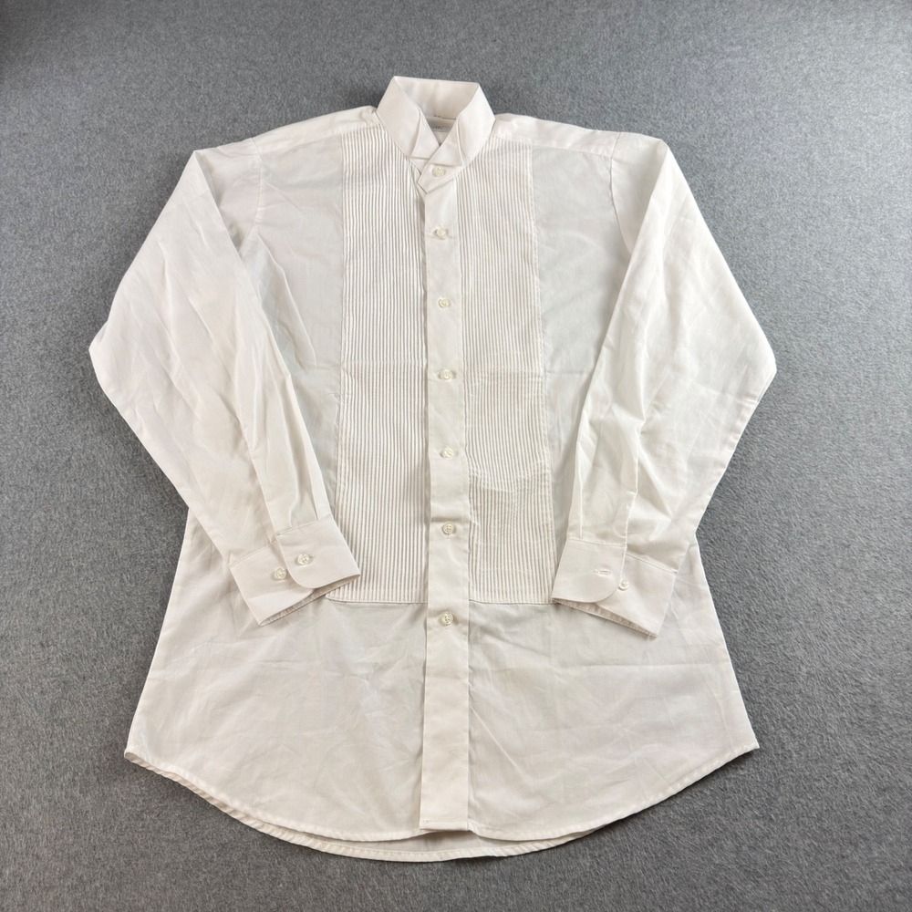 Vintage Karako Tux Mens S 32/33 White Pleated Tuxedo Shirt Convertible Cuff NWOT